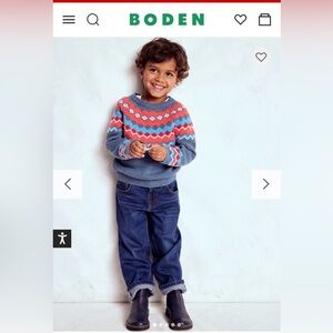 NWT Boden Kids' Fair Isle Jumper